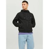 Jack & Jones Markasız 12236300 Fermuarlı Kapusonlu Softshell Mont - Siyah - XL