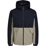 Jack & Jones Markasız 12238865 Kapusonlu Astarlı Mont - Siyah - Bej - 2XL