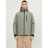 Jack & Jones Markasız 12252212 On Fermuarlı Kol Ucu Lastıklı Suya Dayanıklı Softshell Mont - Haki - XL