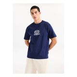 Jack & Jones Mavi Erkek Rahat Logo Baskılı T-Shirt 12283763_JORCAMBRIDGE EMB TEE SS CR