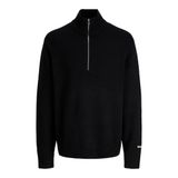 Jack & Jones Norrebro Fermuarlı Kazak, S, 12282749, Siyah, Erkek