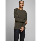Jack & Jones O Yaka Düz Koyu Yeşil Erkek Kazak-12157321
