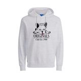 JACK & JONES ORIGINALS Erkek JORBEWARE SWEAT HOOD FST Sweatshirt, Beyaz Melanj, L
