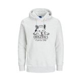 JACK & JONES ORIGINALS Erkek JORBEWARE SWEAT HOOD FST Sweatshirt, Beyaz Melanj, M