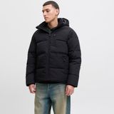 Jack & Jones Owen Erkek Kapüsonlu Puffer Mont Düz Siyah 100% Polyester Orta Kalınlık Regular Kalıp - XL - Black