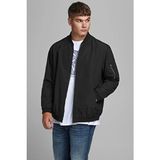 Jack & Jones Plus Büyük Beden Fermuarlı Bomber Ceket Erkek Ceket 12173990 - 5XL - Siyah