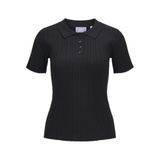 JACK & JONES Polo Yaka Kısa Kollu Triko Kazak, S, 12280289, Black, Erkek