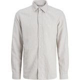 Jack & Jones Premium Jprccmaze Pamuklu Regular Fit Uzun Kollu Gömlek Erkek Gömlek 12274916 - Bej - Beyaz
