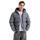 JACK & JONES Puffer Mont, 2XL, Puffer Mont, Gri, Erkek