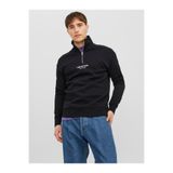 JACK & JONES Quarter Zip Sweatshirt, XXL, 12241777, Siyah, erkek