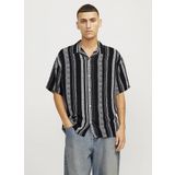 Jack & Jones Rahat Siyah Erkek Gömlek JORLUKE AZTEC RESORT SHIRT SS SMU