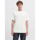 JACK & JONES Rddthor Tee/Crew Neck Sn Beyaz T-Shirt, S, 12281102, Cloud Dancer, Erkek