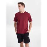 Jack & Jones Regular Fit Logo Baskılı T-Shirt, XL, 5003350721, Bordo, Erkek