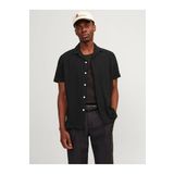 Jack & Jones Relax Fit Erkek Kısa Kollu Siyah Keten Gömlek-12256235, XL