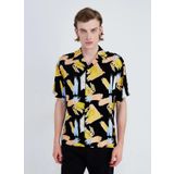 Jack & Jones Relaxed Siyah Erkek Gömlek JORJEFF GALLERY AOP RESORT SHIRT SS