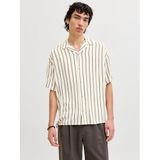 Jack & Jones Resort Yaka Çizgili Gömlek - Jeff, 2XL, 12288853, Beige, Erkek