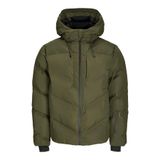 Jack & Jones Rüzgara Dayanıklı Kapüşonlu Puffer Mont, 2XL, 12260482, Forest Night, Erkek