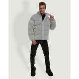 Jack & Jones Rüzgara Dayanıklı Kapüşonlu Puffer Mont - Reflect - Gri - XL