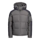 Jack & Jones Rüzgara Dayanıklı Kapüşonlu Puffer Mont, XL, 12260428, Gargoyle, Erkek