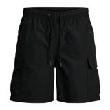 JACK & JONES Siyah Erkek Çocuk Deniz Şortu JPSTFIJI JJSWIM CARGO LY JNR, 16 yaş