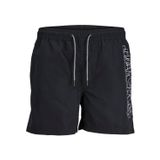 JACK & JONES Siyah Erkek Çocuk Deniz Şortu JPSTFIJI JJSWIM DOUBLE LOGO LY SN JNR, 12 yaş