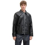 Jack & Jones Siyah Erkek Mont 12278839_Jjecasablanca Pu Jacket No, 2Xl