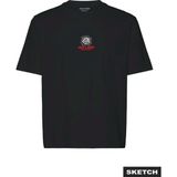 Jack & Jones Siyah Erkek Regular Fit Logo Baskılı T-Shirt 12306238 Jorrude Tee Crw Neck BSS26 - 2XL