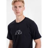 Jack & Jones Siyah Erkek Regular Fit Logo Baskılı T-Shirt 12306242 Jorcurve Tee Ss Crew BSS26 - M