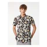 Jack & Jones Slim Fit Siyah Erkek Gömlek JJCHILL AOP SHIRT SS