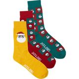 Jack Jones Square Santa 3 Lü Paket Erkek Çorap 12246143 - Standart - Kırmızı