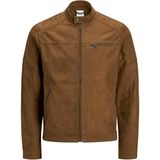 Jack & Jones Suni Deri Ceket- Rocky - Kahverengi - L