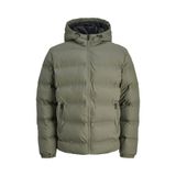 JACK & JONES Suni Deri Şişme Mont Dusty Olive Erkek, L, Suni Deri Şişme Mont, Dusty Olive, mens