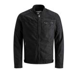 JACK & JONES Suni süet erkek ceketi, suni süet ceket, siyah (Jet Black), L