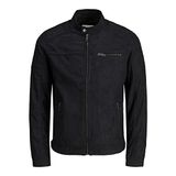 JACK & JONES Suni süet erkek ceketi, suni süet ceket, siyah (Jet Black), S