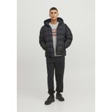 Jack & Jones Suya Ve Rüzgara Dayanıklı Kapüşonlu Puffer Mont - Elements 12239020 Black Siyah