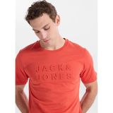 Jack & Jones Turuncu Erkek Regular Fit Logo Baskılı T-Shirt 12307677 Jprbluranger Teecrew BSS26 - XL