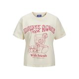 JACK & JONES Vanilla Ice Baskılı Rahat Kalıp Kısa Kollu Tişört, M, 12281187, Vanilla Ice Print:ICED TEA, Kadın