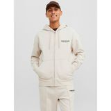 Jack & Jones Vesterbro Sweat Zıp Hood Erkek Beyaz Sweatshirt 12241691-01 - 2XL