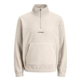 Jack & Jones Yarım Fermuarlı Sweatshirt Soho, L, 12279680, Moonbeam, erkek