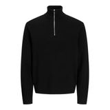 JACK & JONES Yarım Fermuarlı Triko Kazak, M, 12259664, Black, Erkek