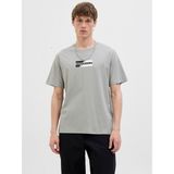 Jack Jones Yazı Baskılı Erkek Bisiklet Yaka Tişört 12268415 - Gri