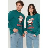 Jack & Jones Yılbaşı Temalı Baskılı Sweatshirt - Xmas - Yeşil