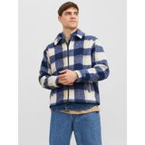 Jack & Jones Yün Görünümlü Ekose Desenli Ceket - Cole - Lacivert - XL