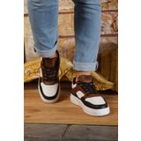 Jack Lion Erkek Sneaker Alaca Desen Siyah Taba Beyaz Ayakkabı