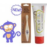 Jack N' Jill Bebek Diş Bakım Seti (Monkey Diş Fırçası + Çilek Aromalı Diş Macunu)