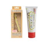 Jack N Jill Bebek Diş Fırçalama Seti (Silikon Diş Fırçası + Çilek Aromalı Macun 50g)