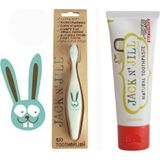 Jack N' Jill Bebek Diş Seti Organik Çilek Aromalı Diş Macunu ve Bunny Diş Fırçası 1 Yaş +