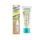 Jack N' Jıll Doğal Sertifikalı Bebek/Çocuk Diş Seti (Fil&Dino Diş Fırçası + Yaban Mersin Diş Macunu 50G)