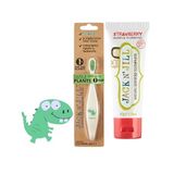 Jack N' Jıll Jack N Jill Bebek Çocuk Diş Seti (Dino Diş Fırçası + Çilek Aromalı Macun 50G)