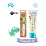 Jack N'Jill Doğal Sertifikalı Bebek/Çocuk Diş Seti (Dino Diş Fırçası + Yaban Mersini Diş Macunu 50g)